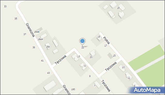 Pępowo, Tęczowa, 22, mapa Pępowo