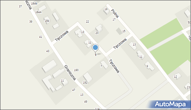 Pępowo, Tęczowa, 9, mapa Pępowo