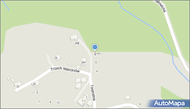 Piechowice, Teatralna, 8, mapa Piechowice