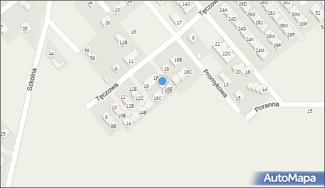 Plewiska, Tęczowa, 16D, mapa Plewiska