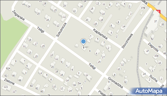 Płock, Teligi Leonida, 8, mapa Płock