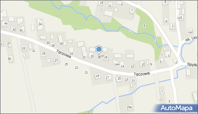 Poręba Spytkowska, Tęczowa, 18, mapa Poręba Spytkowska