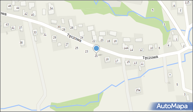 Poręba Spytkowska, Tęczowa, 21, mapa Poręba Spytkowska