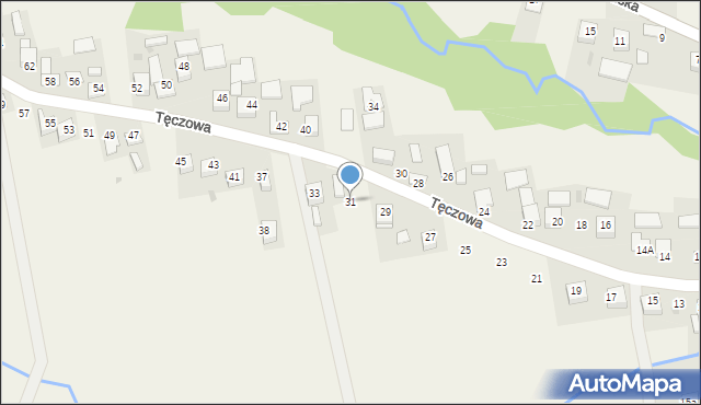 Poręba Spytkowska, Tęczowa, 31, mapa Poręba Spytkowska