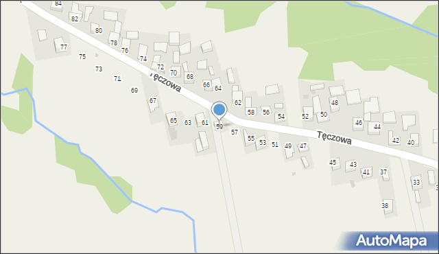 Poręba Spytkowska, Tęczowa, 59, mapa Poręba Spytkowska