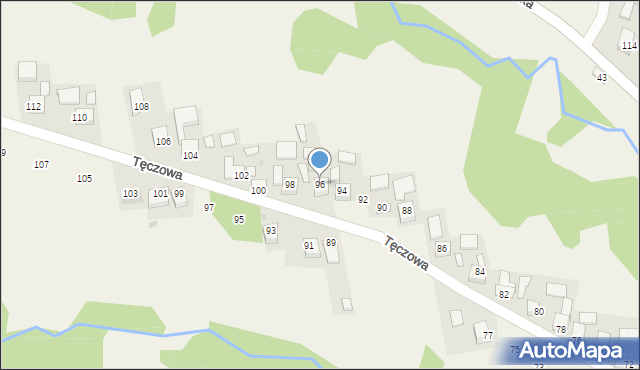Poręba Spytkowska, Tęczowa, 96, mapa Poręba Spytkowska