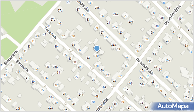 Poznań, Tęczowa, 30, mapa Poznania