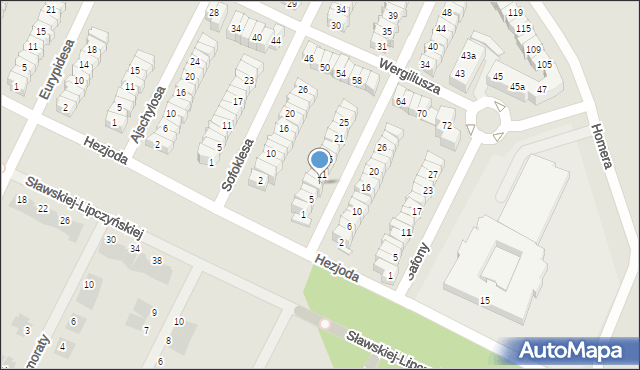 Poznań, Teokryta, 9, mapa Poznania