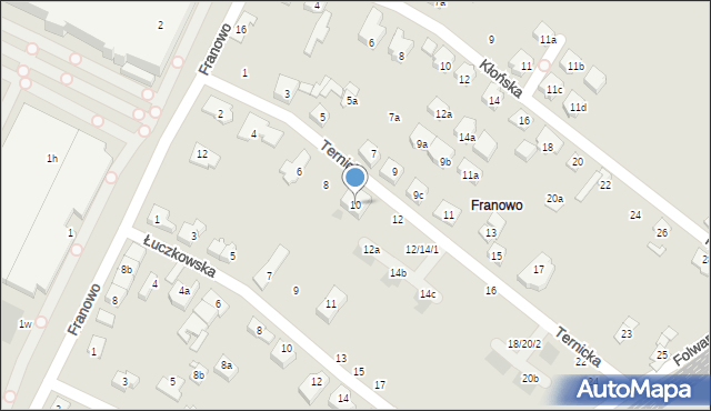 Poznań, Ternicka, 10, mapa Poznania