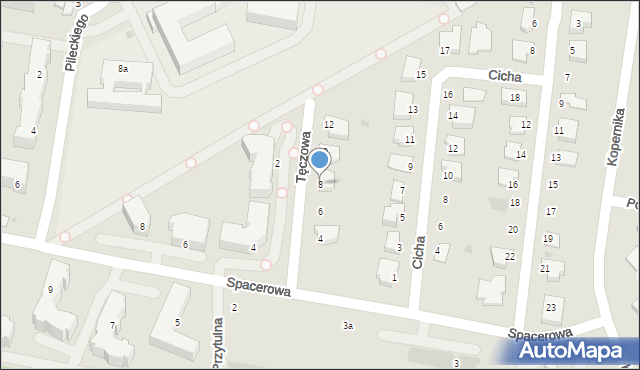 Puławy, Tęczowa, 8, mapa Puław