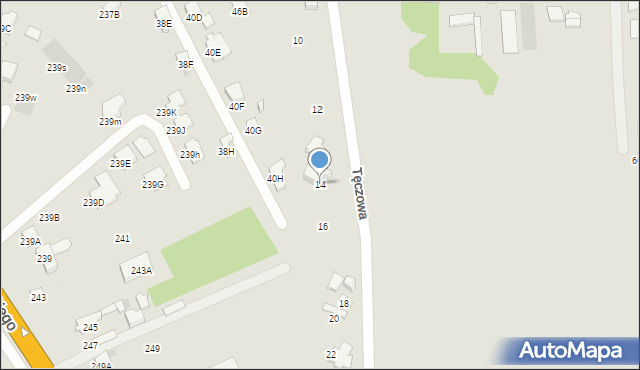 Radom, Tęczowa, 14, mapa Radomia