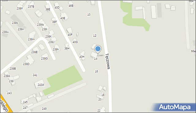 Radom, Tęczowa, 14a, mapa Radomia