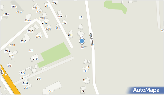 Radom, Tęczowa, 16, mapa Radomia