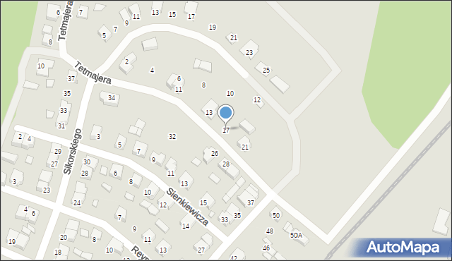 Rakoniewice, Tetmajera, 17, mapa Rakoniewice