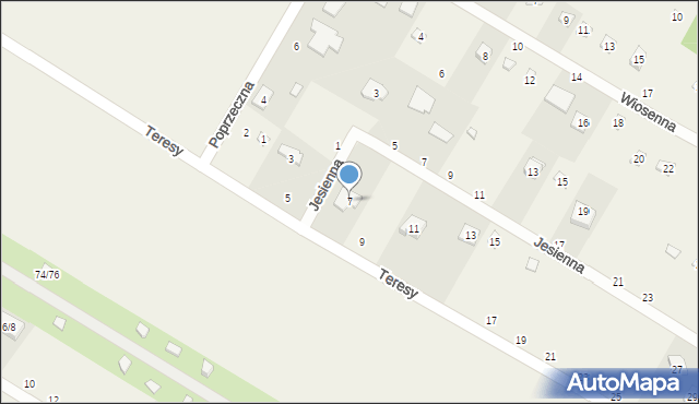 Rosanów, Teresy, 7, mapa Rosanów