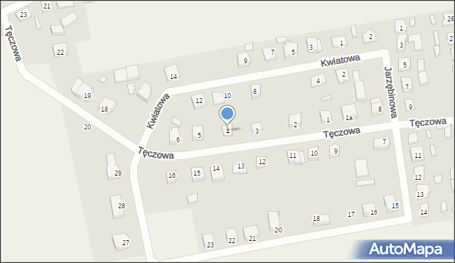 Rosko, Tęczowa, 4, mapa Rosko