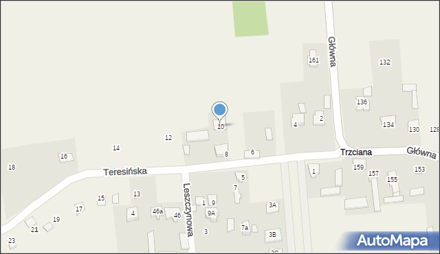 Ruda, Teresińska, 10, mapa Ruda