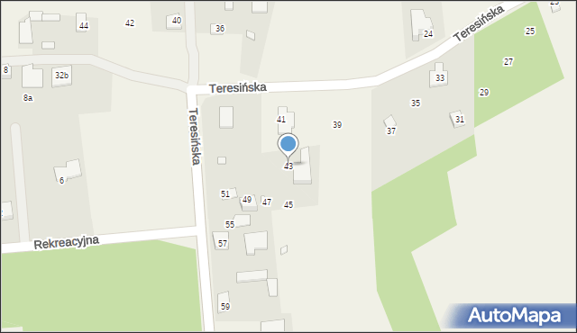 Ruda, Teresińska, 43, mapa Ruda