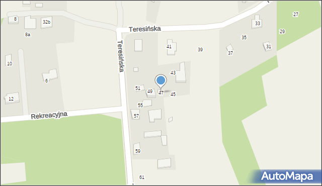 Ruda, Teresińska, 47, mapa Ruda