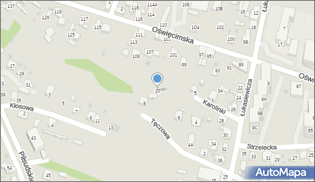 Ruda Śląska, Tęczowa, 10, mapa Rudy Śląskiej