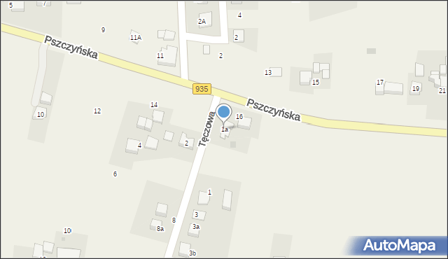 Rudziczka, Tęczowa, 1a, mapa Rudziczka