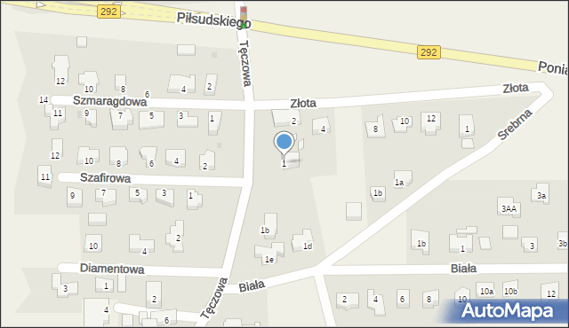 Ruszowice, Tęczowa, 1, mapa Ruszowice