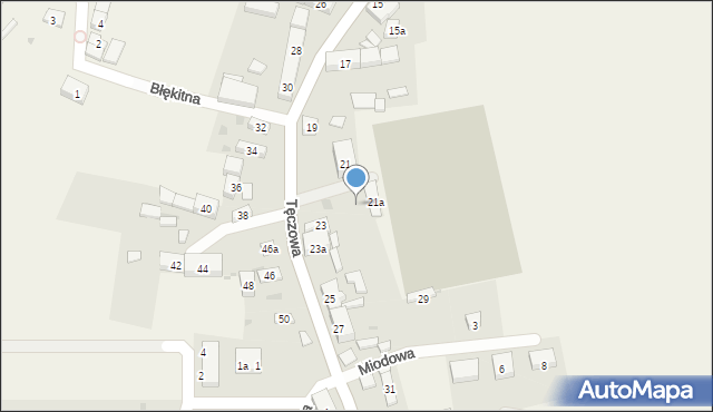 Ruszowice, Tęczowa, 21b, mapa Ruszowice