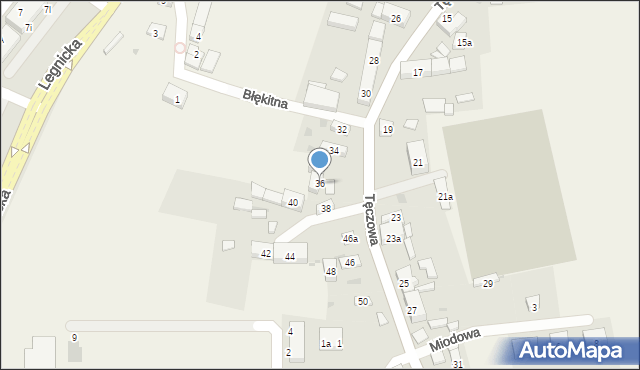 Ruszowice, Tęczowa, 36, mapa Ruszowice