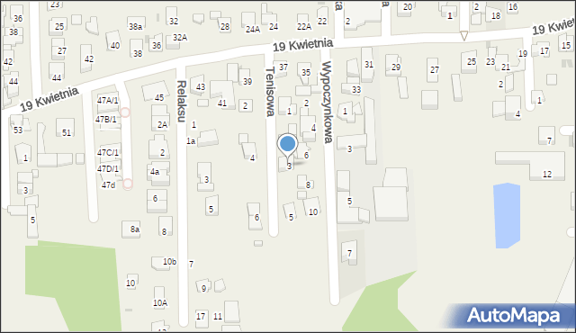 Rybie, Tenisowa, 3, mapa Rybie