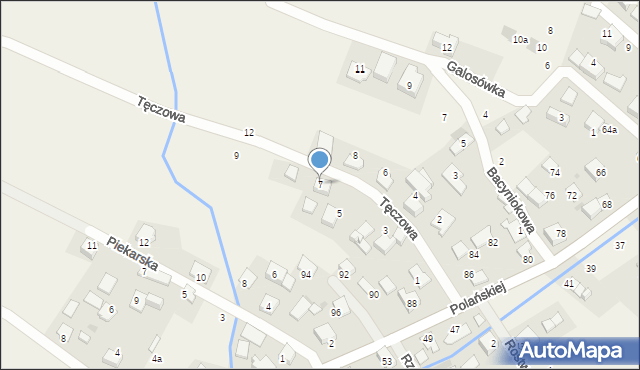 Rybna, Tęczowa, 7, mapa Rybna