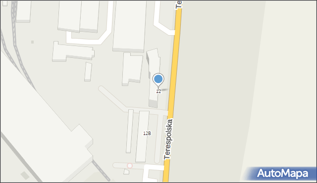 Siedlce, Terespolska, 12, mapa Siedlce