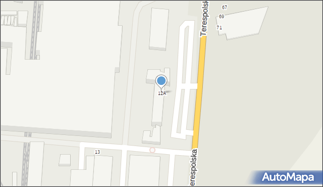 Siedlce, Terespolska, 12A, mapa Siedlce