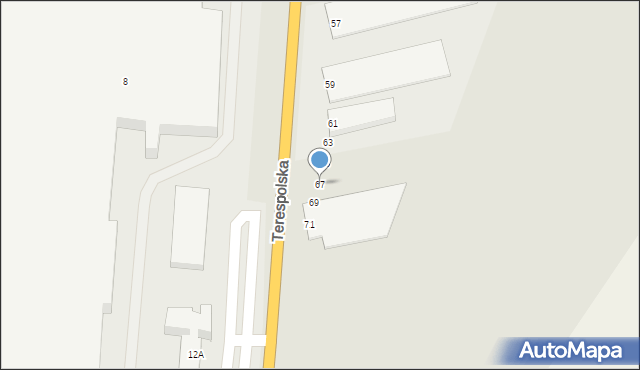 Siedlce, Terespolska, 67, mapa Siedlce