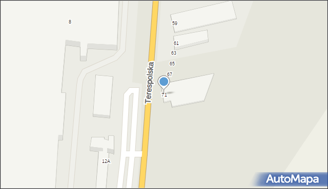 Siedlce, Terespolska, 71, mapa Siedlce