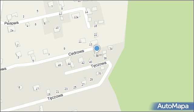 Skoczów, Tęczowa, 38, mapa Skoczów