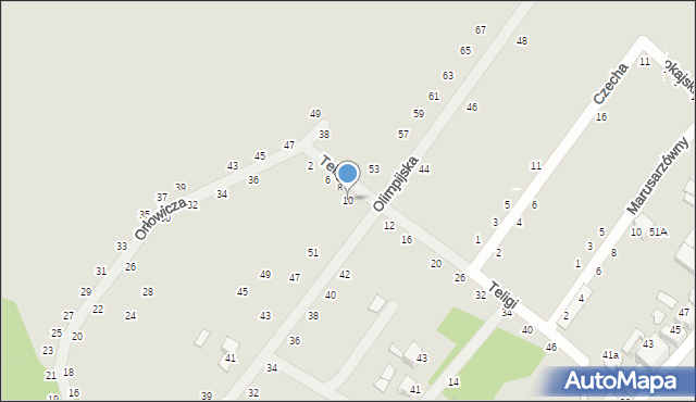 Słupsk, Teligi Leonida, 10, mapa Słupska