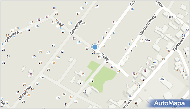 Słupsk, Teligi Leonida, 28, mapa Słupska