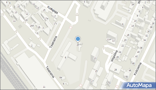Sosnowiec, Teatralna, 10, mapa Sosnowca