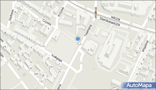 Sosnowiec, Teatralna, 1a, mapa Sosnowca