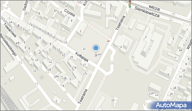 Sosnowiec, Teatralna, 1b, mapa Sosnowca