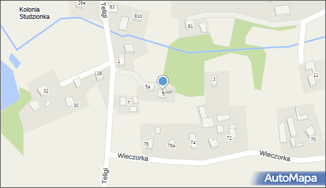 Studzionka, Teligi Leonida, 5, mapa Studzionka