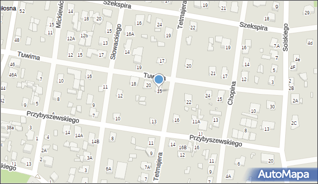 Sulejówek, Tetmajera, 15, mapa Sulejówek
