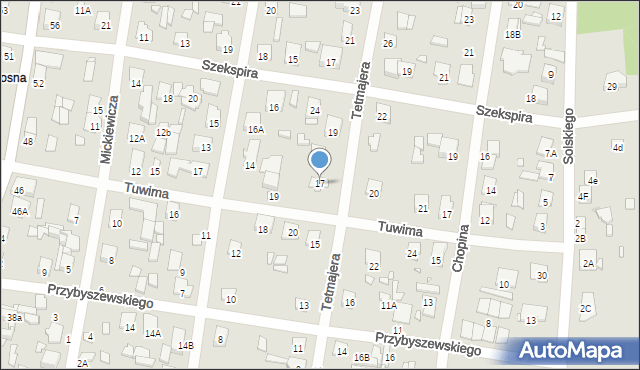 Sulejówek, Tetmajera, 17, mapa Sulejówek