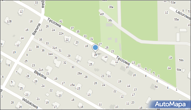 Świdnik, Tęczowa, 16, mapa Świdnika