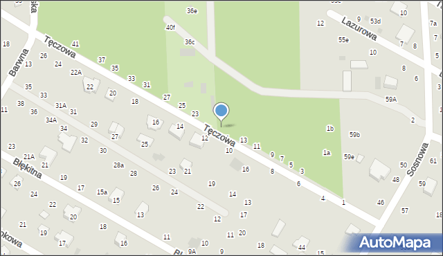 Świdnik, Tęczowa, 19, mapa Świdnika