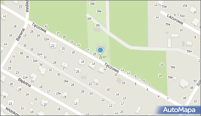 Świdnik, Tęczowa, 23, mapa Świdnika