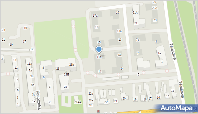 Szczecin, Tenisowa, 11a, mapa Szczecina