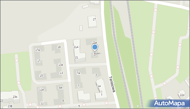 Szczecin, Tenisowa, 23, mapa Szczecina