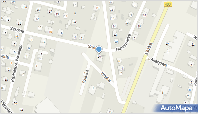 Szczerców, Tenusa Tomasza, 1A, mapa Szczerców