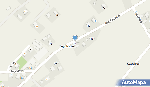 Tęgoborze, Tęgoborze, 14, mapa Tęgoborze